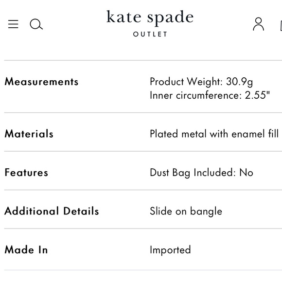 Kate Spade New York Hole Punch Spade 10mm Spade Hinge Bangle - Picture 6 of 6